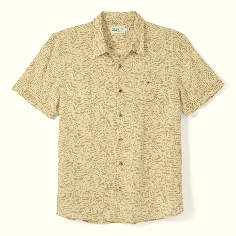 Wellen Easy Linin Button Down Aloha Surfer Shirt Medium